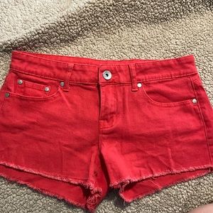 Size 6 Red denim shorts